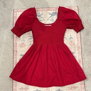 Hill House Home Naia mini cotton red nap dress